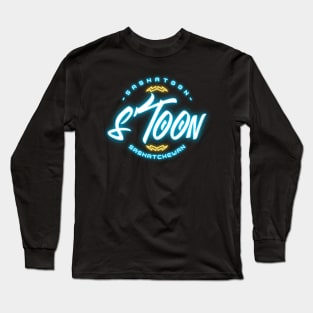 Neon Glow Stoon: Saskatoon Saskatchewan Nightlife Long Sleeve T-Shirt